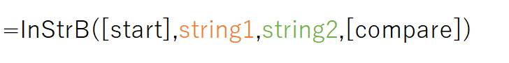 InStrB(string1,string2)